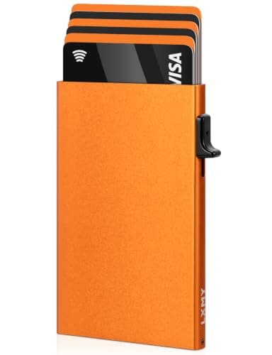 LXMY Card Holder Wallet, Credit Card Holder RFID Blocking, Minimalist Pop Up Wallet, Aluminum Slim Metal Wallet for Men & Women