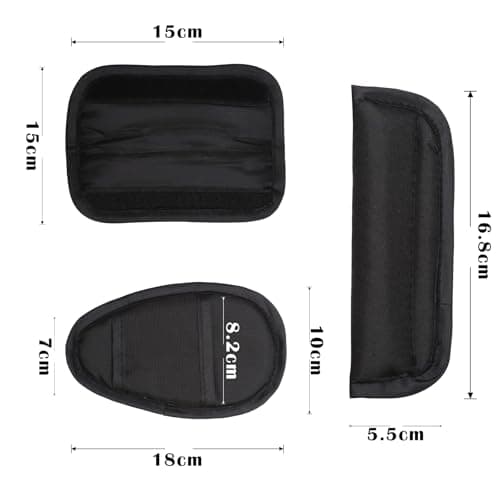 3 Piece Seat Belt Pads for Kids Universal Soft Child Seatbelt Shoulder Crotch Pads Car Seat Strap Guard Pram Strap Pad Harness Protection Pad Seatbelt Cover for Car Seat Stroller Pushchair (Black) — view 2