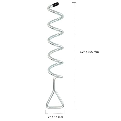 ZOENHOU 6 Set Trampoline Anchor Kit, Heavy Duty Trampoline Tie Down Kit, 12 Inch Ground Steel Stakes Anchor Corkscrew Shape for Trampolines, Swings, Tent, Camping — view 2