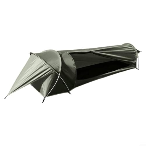 Ultralight Solo Tent Built for Backpacking with PU3000 Polyester Canopy PU4000 210D Oxford Floor Aluminum Poles and Ventilation Mesh (Army Green)
