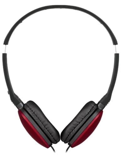 JVC HA-S160M-R Flats Foldable and Compact Headphones in Glossy Trendy Colour, with Switch for Microphone On/Off, Ideal for Teleworking and Online Seminars (Red) — view 3