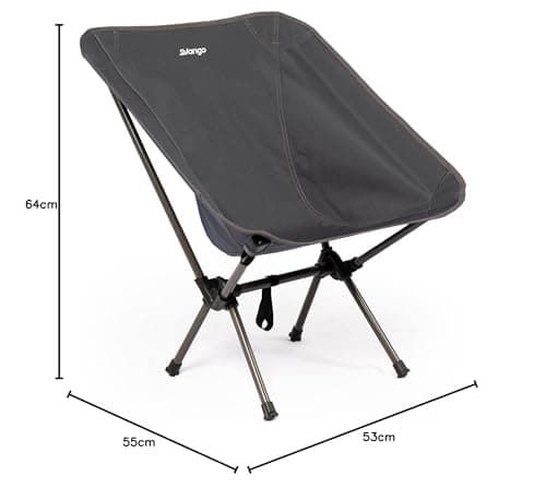 Vango Micro Steel Camping Chair, Strong, Foldable to Compact Size, Lightweight at 1.5kg, Garden Chair Perfect for Festivals, Campers, Fishing, Walkers (India Ink) — view 2