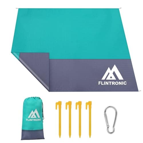 flintronic Beach Blanket Sandproof, Beach Mat Sand Free, Large Picnic Blanket Waterproof, 210 x 200cm, for 4-6 Adults, for Camping, Hiking, Beach, Picnic