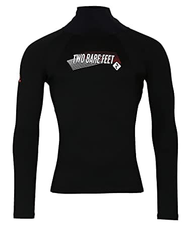 Two Bare Feet Adults Thermal Fleece Lined Rash Vest Long Sleeve - UV Protection Surf Base Layer, Wetsuit Swimming Tops for Surfing (Long Sleeve, XS)