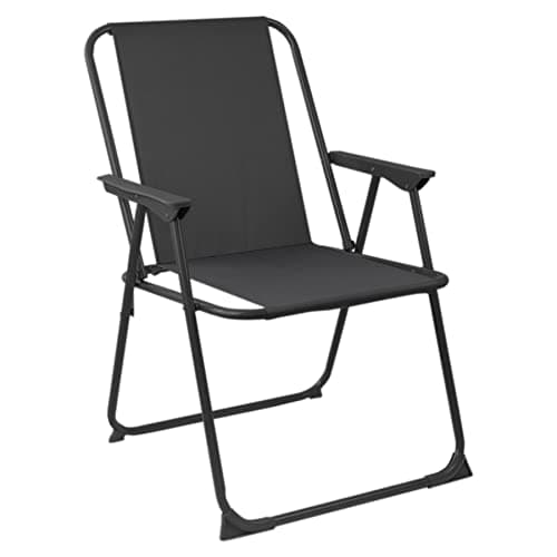 Harbour Housewares Folding Beach Deck Chairs - Black - Pack of 6 - Metal Outdoor Patio Seat Lightweight Portable Deck Chair for Picnic, Garden, Camping, Fishing — view 5