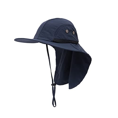 Bucket Hats Men Unisex Packable Bucket Hats Foldable Beach Hat Wide Brim Washed Denim Hat Breathable Sunscreen Photographers Cap Holiday Travel Hat (Navy, One Size) — view 4