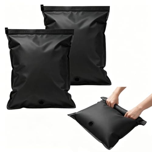 2Pcs Vacuum Storage Bags Travel, Travel Vacuum Compression Bags for Luggage Clothing, Space Saver Bags No Pumping Required, Tear-Resistant Waterproof (Black, 40X30cm)