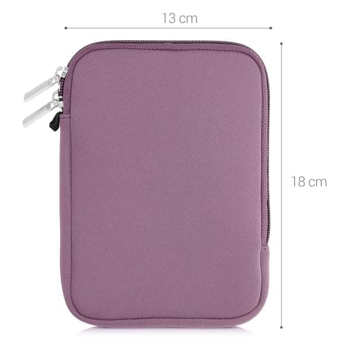 kwmobile Neoprene e-Reader Pouch Size 6" eReader - Universal eBook Sleeve Case with Zipper - Lavender — view 5
