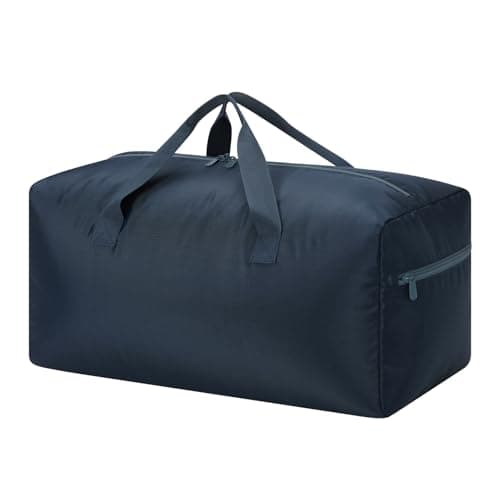 ZZY 35L Foldable Travel Duffle Bag, 22-Inch Packable Small Duffel Bag Lightweight Holdall for Camping, Storage, Travel-Navy Blue