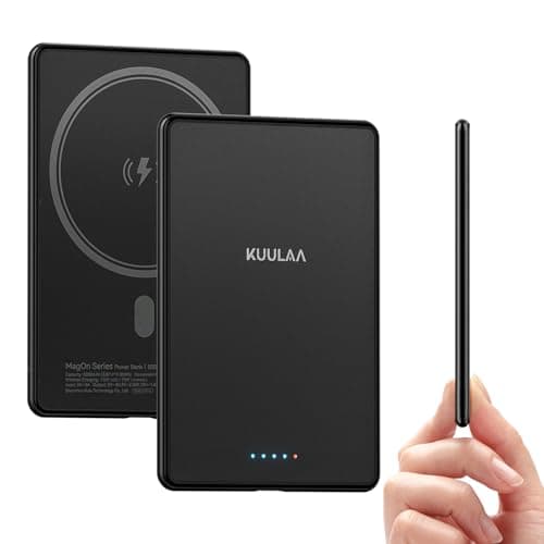 Kuulaa Ultra Slim Magsafe Power Bank, 5000 mAh Wireless Power Bank with Type C 20 W Output Powerbank, Quick Charging Function, 7.2 mm, Small Mini Power Bank for iPhone 15 Pro/15 Pro Max/15/14/13/12