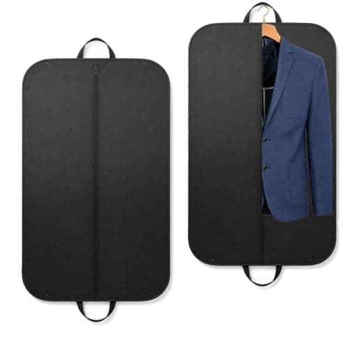 2 Pack Suit Bags, Suit Carriers for Men with Handles, 60x100CM, Black