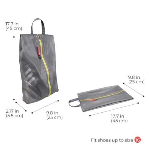 pack all Plus-Sized Shoe Bags for Travel, Water Resistant, 2 Pack, Black — view 5