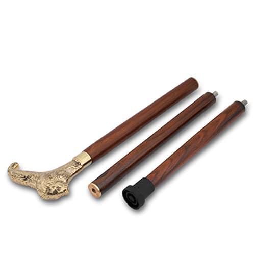 Ajuny Wooden Walking Stick for Men Women Seniors Lion Style 36 Inch Canes — view 3