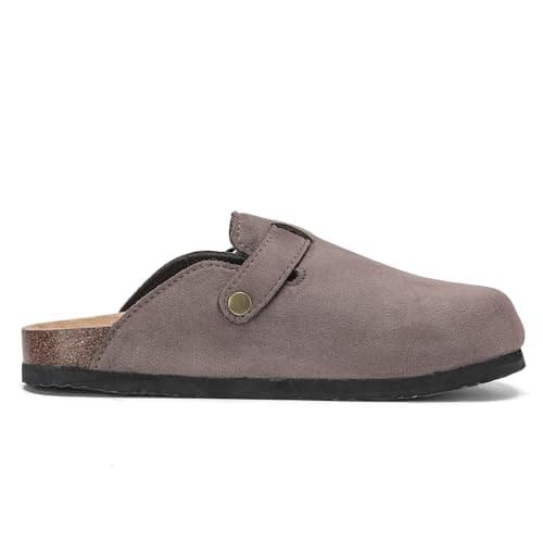 Polar Women’s Slip-On Clogs with Cork Footbed, Faux Suede Upper and Adjustable Strap, Comfortable Indoor Outdoor Casual Shoes - Mocha 7 UK — view 4