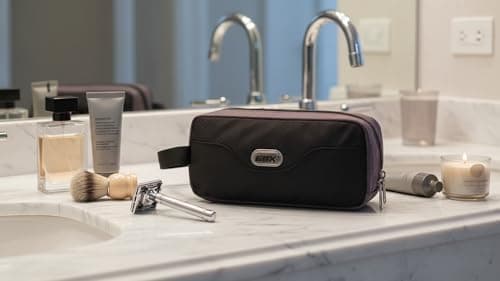 GOX Premium Toiletry Bag, Dopp Kit Case for Travel, Multifunction Cosmetics Organizer Pouch (Black/Grey) — view 2