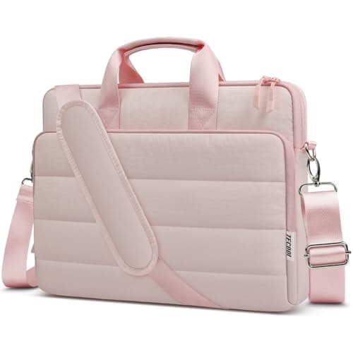 TECOOL Laptop Bag 15.6 16 inch 360 Protective with Shoulder Strap, Pink