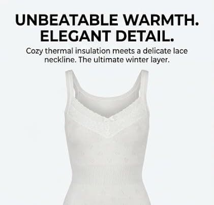 Ladies Thermal Vest with Lace - Soft & Comfortable Thermal Underwear — view 2