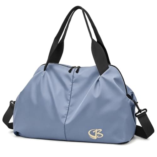 Vllcsla Sports Duffle Bag Small for Women with Wet Pocket, 45x20x27 cm, Womens Gym Tote Bag Duffle Bags, Waterproof Overnight Weekend Carry On Bags, Lightweight, for Gym/Swim/Beach (Blue)