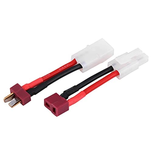 Deans To Tamiya Adapter Silicone 2Pcs Set T Plug Female Male To Tamiya Male Female Adapter Cable 14 Awg Wire Rc Sory — view 3