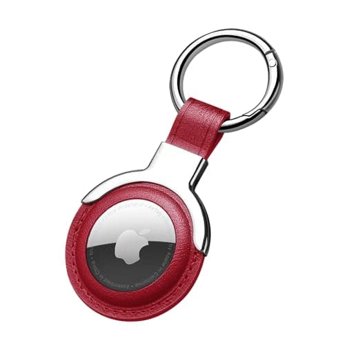 Sichy Leather Protective Case for AirTags, Compatible with AirTags Loop Holder Air Tag Key Ring Cases Air Tags Protective Cover Airtag Key Chain Loop Holders for Luggage Dog Cat Pet Collar