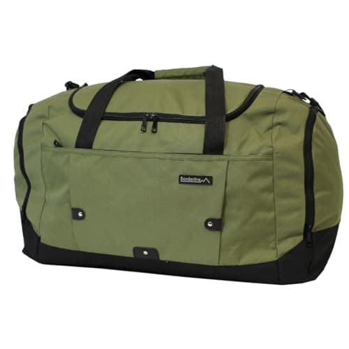 Medium Sports Holdall 40L – 52x31x25cm Gym Bag, Travel Duffle Bag with Shoulder Strap – Lightweight Carry-On Cabin Luggage for Men & Women - Khaki