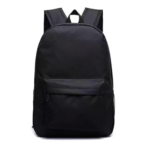 Plorede Black Backpack for School, Lightweight Daypack & Rucksack for Men, Women & Teenage Boys, Basic Book Bag for Students - Perfect for Travel, Work and Daily Use