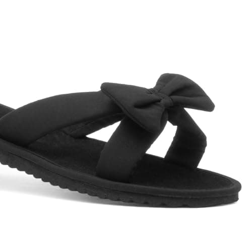 Shoe Zone - Womens Black Bow Slip On Beach Mule Sandal - Size 8 UK - Black — view 6