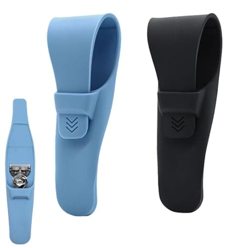 Silicone Safety Razor Travel Case,2-Pack Waterproof Protective Cover & Storage Box Safety Manual Razor Travel Case Storage for Manual - Blue & Black (257x53mm)