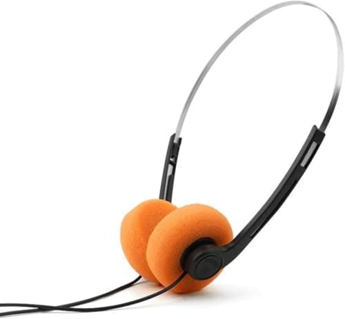 Fxieng Orange Retro Over-Ear Headphones,Wired Stereo Headphones, HiFi Stereo Sound, Lightweight Portable with Adjustable Headband, Comfortable Headset for Travel & Daily Use