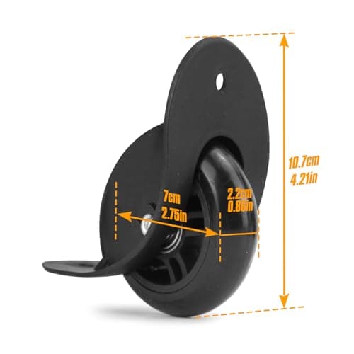 Volein 1 Pair Suitcase Wheels Replacement Luggage Wheels for Repairing Damaged Suitcase Compartment wheels(VD019) — view 2