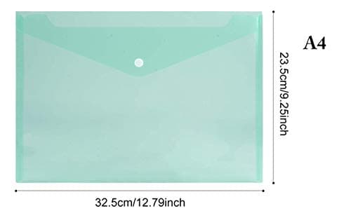 A4 Polypropylene Document Folder-Pack of 12-Plastic Wallets Folder Foolscap Document Files Popper Wallet (Teal) — view 2