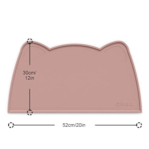 OHMO Silicone Cat Food Mat for Food&Water Bowls, 52x30cm, Coral — view 2