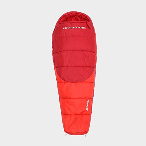 Eurohike Youth Adventurer Sleeping Bag with Pillow Pocket for Teens, Kids, 1 Person, 2-3 Season, Lightweight, Warm, Indoor & Outdoor Use, Camping, Hiking, Backpacking, Compression Bag (Red) — view 6
