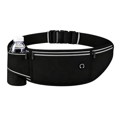 Running Belt for Woman & Man,Lightweight Water Bottle Holder with 3 Pockets