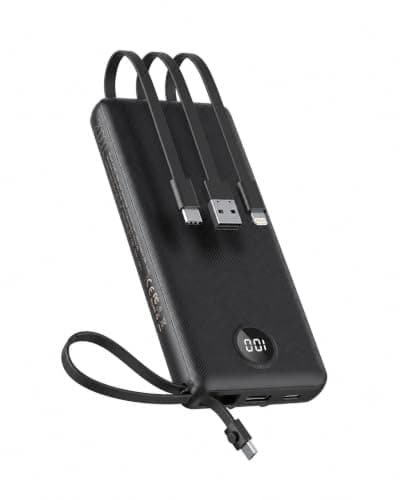 VEEKTOMX 20000mAh Power Bank with 4 Built-in Cables Fast Charging powerbank