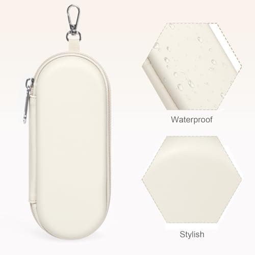Huvon Double Eyeglasses Case, Dual Glasses Sunglasses Organizer with Zipper Closure, Eyewear Storage Box for Men Women Travel, Beige, One size — view 5