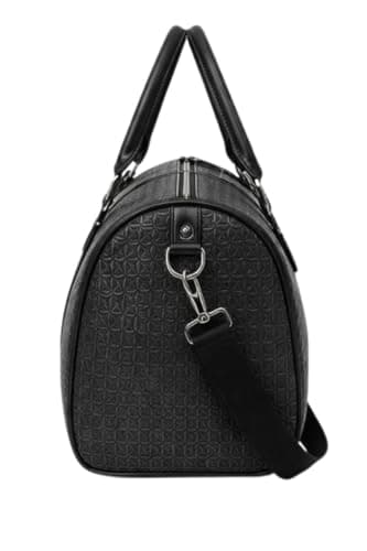 Black Travel Duffel Bag 45cm Cabin Size Carry On Holdall, Lightweight Weekend & Overnight Bag with Shoulder Strap, Gym & Sports Bag for Men & Women — view 3