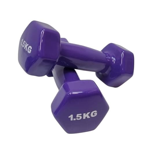 Chase Fitness 10kg Dumbbell Set Vinyl Coated Weights with Case – Home Gym Equipment for Women & Men – Hand Weights for Strength Training, Aerobics & Fitness Workout – Non-Slip Grip — view 3