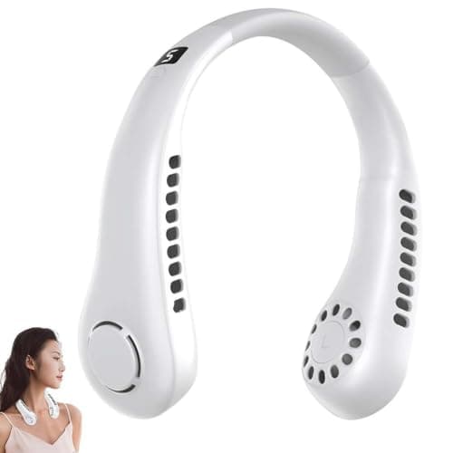 Neck Fan, Portable Neck Fans Rechargeable Quiet, Bladeless USB Personal Cooling Fan with 5 Speeds, 360° Airflow, Hands-Free Wearable Cooler Fans for Indoor Outdoor