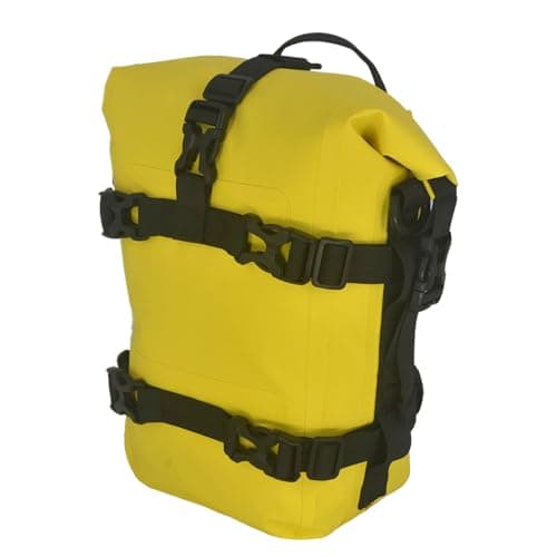 PIXZCSA Motorcycle Tail Bag Waterproof Luggage Saddle Bag,Yellow,8l