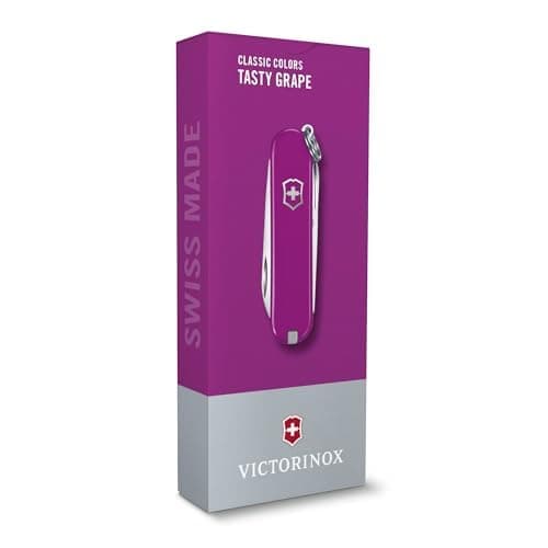 Victorinox Classic SD Mini Swiss Army Knife, Camping Pocket Knives, 7 Functions, Blade, Keyring, Magenta — view 4