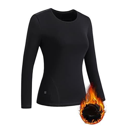 luoluoluo 2026 Electric Heated Thermal Tops for Women USB Charging Heated Body Warmer Underwear Warm Base Layer Heated T-Shirts Sweatshirt Ladies Thermal Tops Heated Clothing for Running Hiking Black — view 2