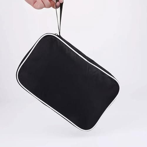 ZHAOYCSH Table Tennis Racket Case - Soft Cover Paddle Bag (27x17 cm) | Durable & Lightweight Ping Pong Paddle Case | Scratch-Resistant Travel Organiser for Indoor Sports Accessories (Black, 1-Pack) — view 2