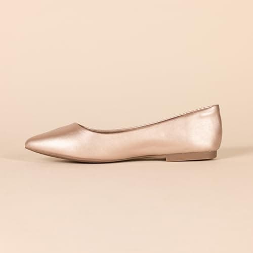 Amazon Essentials Women's Pointed-Toe Ballet Flat, Rose Gold, 6 UK — view 3