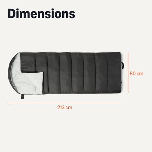 Amazon Basics sleeping bags for adults, camping essentials, 35 degree F / 0 degree C rated, black/gray, 84 x 31.5" — view 5