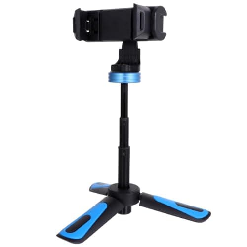 Blue Retractable Folding Selfie Stick Mini Desktop Phone Tripod