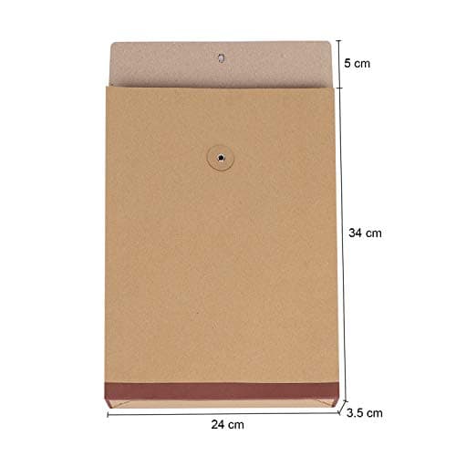 10Pcs A4 Kraft Envelopes File Folder with String Brown Paper Project Folder Document File Holder Foolscap Portfolio File Bag Storage Pouch Project Report Pocket Paperwork Organizer for Office School — view 6