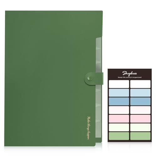 SKYDUE Document Organiser,folders for Paperwork A4, 8 Pockets Expanding File Folder, A4 Folder with 8 Lables, File Organiser to Organise Paperwork, Receipts, Invoices, Bills, Documents(Green) — view 2