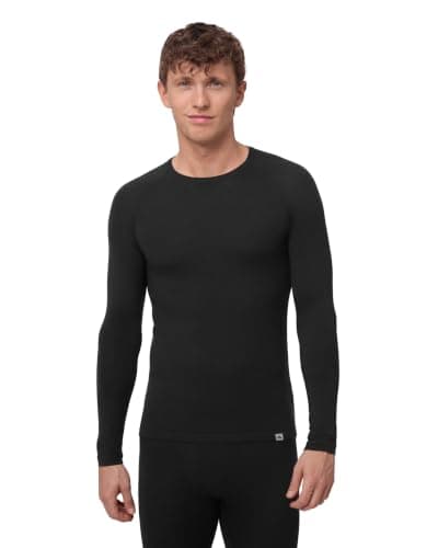 DANISH ENDURANCE Merino Wool Thermal Top for Men, Midweight 180 GSM, Black, M