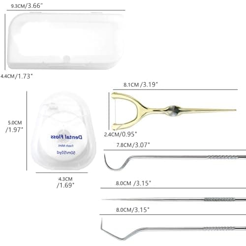 DKJEkdje Portable Toothpicks Pocket Set, Reusable Tooth Picks Flossers Dental Floss Picks Travel Tooth Picker Teeth Cleaning Kit for Adults, Rose Gold — view 2